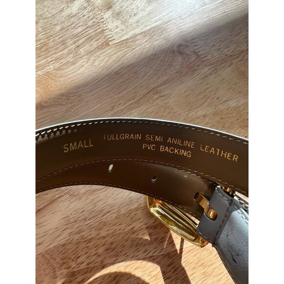 Liz Claiborne Black Leather Gold Buckle Belt Size Small JL - Picture 5 of 11